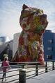 July 9, 2000 - Bilbao, Spain.<br />Frank Gehry's Guggenheim Museum.<br />A big floral dog by Larry Koons