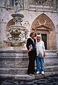 July 10, 2000 - Burgos, Spain.<br />Joyce and her mother Marie.<br />One of Marie's French ancestors came to Canada via Burgos.