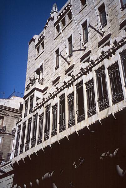 July 11, 2000 - Barcelona, Spain.<br />Faade of the Palau Guell by Gaudi.