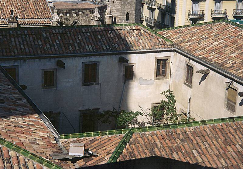 July 13, 2000 - Barcelona, Spain.<br />Atop the cathedral in the Barri Gotic.