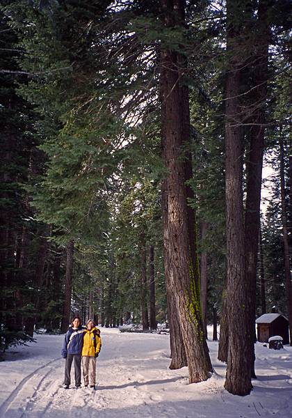 Melody and Joyce.<br />Jan. 19, 2001 - On way to Eagle Rock Outlook at Tahoe Pines off CA-89.