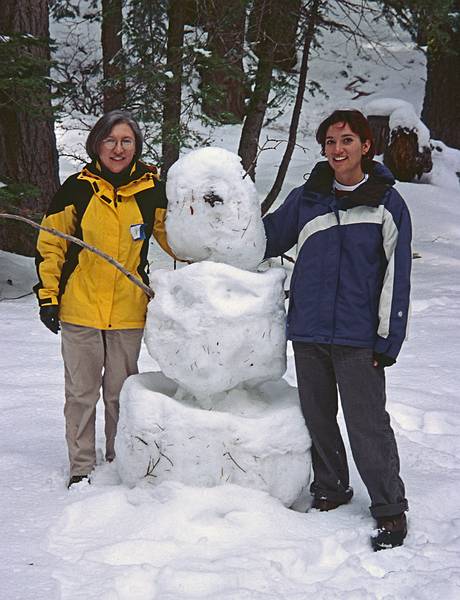 Joyce and Melody.<br />Jan. 19, 2001 - On way to Eagle Rock Outlook at Tahoe Pines off CA-89.