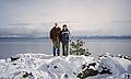Egils and Melody with Lake Tahoe on back.<br />Jan. 19, 2001 - Eagle Rock Outlook at Tahoe Pines off CA-89.