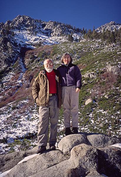 Egils and Joyce.<br />Jan. 19, 2001 - Emerald Bay area of Lake Tahoe, California.