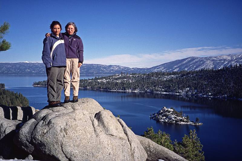Melody and Joyce,<br />Jan. 19, 2001 - Emerald Bay area of Lake Tahoe, California.