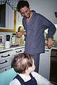 Eric entertaining (or being entertained by) Gujn.<br />Jan. 27, 2001 - Reykjavik, Iceland.