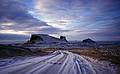 Rock formations off Reykjanes with Eldey Island far out in the Atlantic.<br />Jan. 27, 2001 - Reykjanes, Iceland.