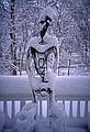 Joyce's "Introspection" on the back deck after the big snowstorm of 2001.<br />March 6, 2001 - Merrimac, Massachusetts.