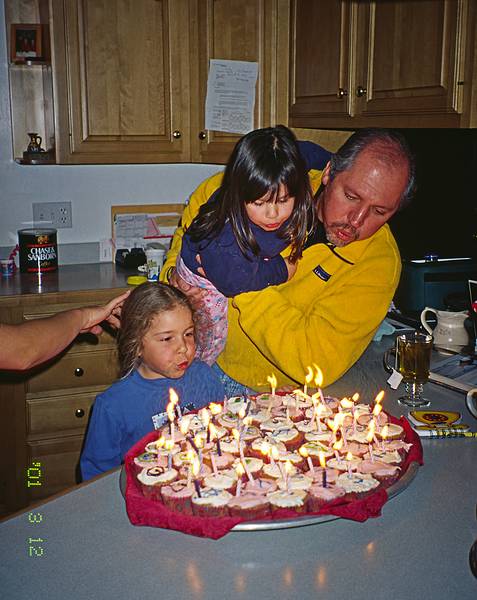 Marissa, Arianna, and Tom.<br />Tom's 50th birthday celebration.<br />March 12, 2001 - South Hampton, New Hampshire.