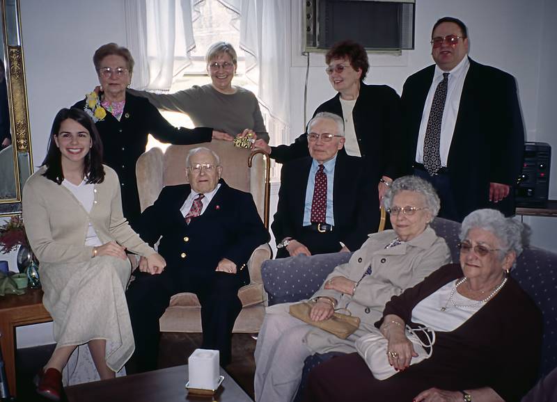April 28, 2001 - Marblehead, Massachusetts.<br />Frances' (Ronnie's sister's) 80th birthday.<br />Back: Frances, Jackie, Cheryl, Michael. Seated: Jessica, Michael, ?, ?, ?.