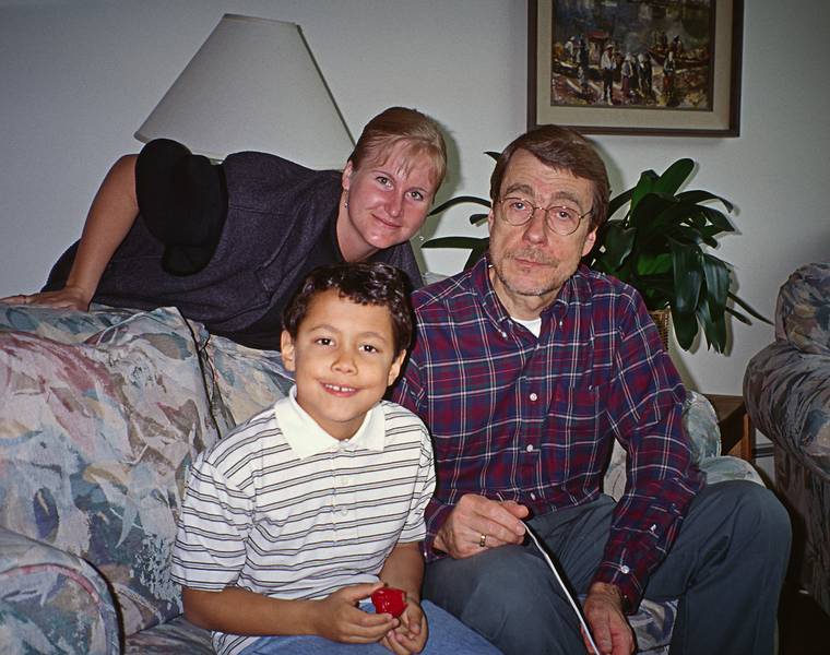 Eriks, Laila, and Juris.<br />May 27, 2001 - At Mirdza's in Manchester by the Sea, Massachusetts.