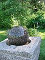 July 7, 2001 - Millbrook Gallery and Sculpture Garden, Concord, New Hampshire.<br />Rotating stone sphere driven by water (and pumped by electricity).