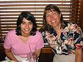 July 16, 2001 - TGI Friday at The Loop in Methuen, Massachusetts.<br />Retirement luncheon for Ev and myself.<br />Usha and Barb.