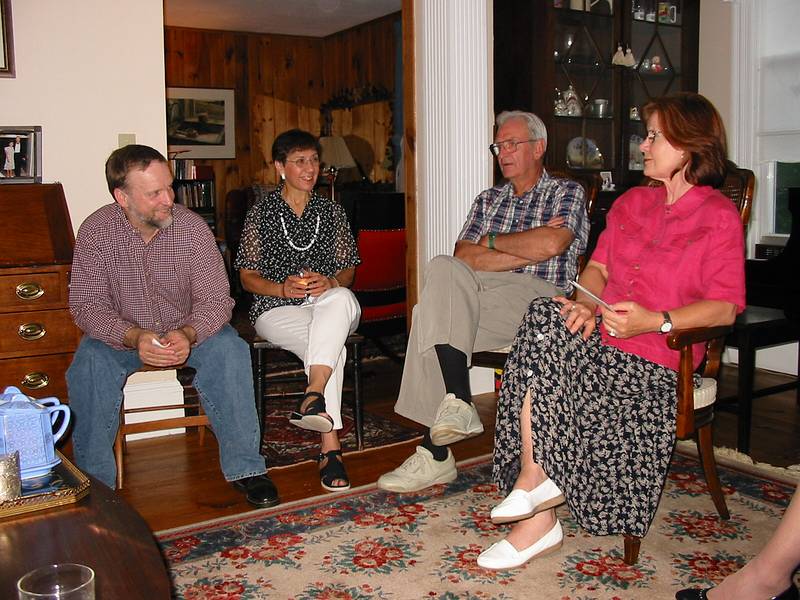July 31, 2001 - At Bill and Gery's in Merrimac, Massachusetts.<br />Celebrating Hanna's 60th birthday.<br />Ron, Gery, Bill, and Hanna in the living room.