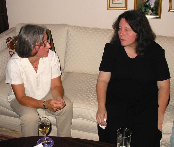 July 31, 2001 - At Bill and Gery's in Merrimac, Massachusetts.<br />Celebrating Hanna's 60th birthday.<br />Joyce and Kathy.