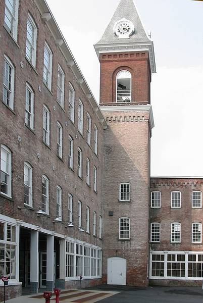 Aug 3, 2001 - Mass MOCA, North Adams, Massachusetts.<br />Main Entrance to the museum.