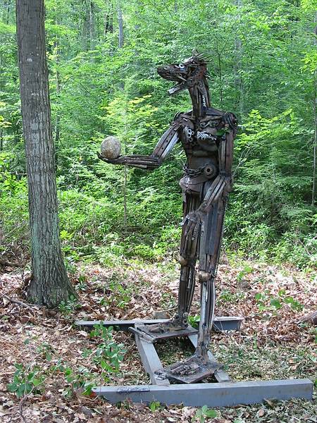 Aug 19, 2001 - Andres Institute of Art, Brookline, New Hampshire.<br />A Tomas Kus steel sculpture.