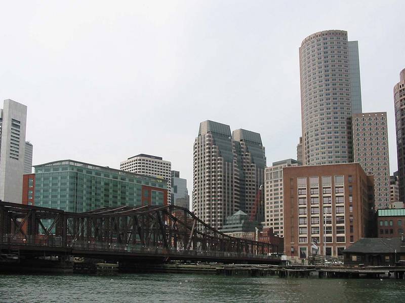Aug 24, 2001 - Fan Pier, Boston, Massachusetts.<br />View of Boston's waterfront from the pier.