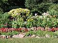 Aug 25, 2001 - At Uldis and Edite's in Manchester by the Sea, Massachusetts.<br />Mirdza's flower garden.