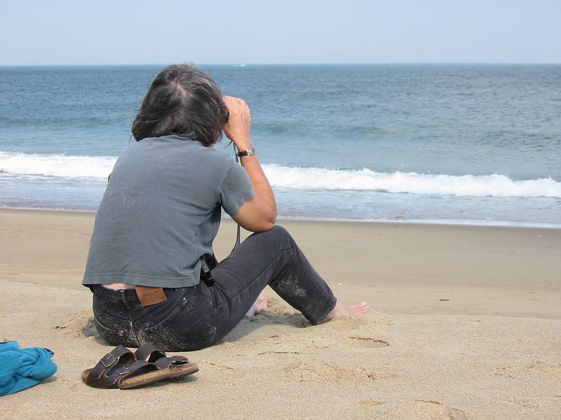 Oct 3, 2001 - Parker River National Wildlife Refuge, Plum Island, Massachusetts.<br />Joyce on beach off parking lot 3.