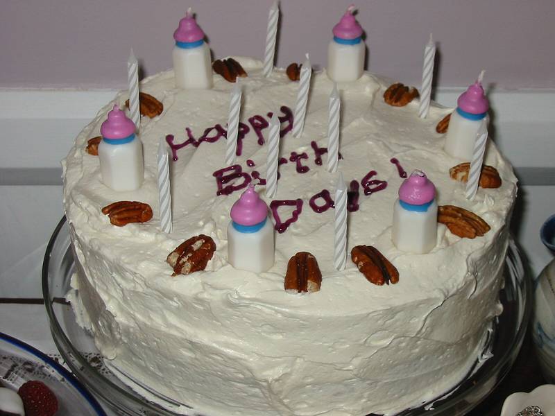 Nov 3, 2001 - Merrimac, Massachusetts.<br />Baby shower for Carl and Holly and birthday celebration for Arianna and Kim.<br />Cake for Arianna and Kim.