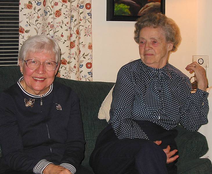 Nov 3, 2001 - Merrimac, Massachusetts.<br />Baby shower for Carl and Holly and birthday celebration for Arianna and Kim.<br />Marie and aunt Henrietta (Marie's sister in law).