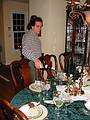 Dec 15, 2001 - At Dominic and Marian's, North Andover, Massachusetts.<br />Paul pouring wine.