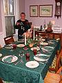 Dec 25, 2001 - Merrimac, Massachusetts.<br />Norma at the Christmas dinner table.