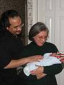 Dec 26, 2001 - Birth Center, Wellesley, Massachusetts.<br />Carl, the father, Joyce, Carl's mother and Miranda.