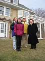 Dec 28, 2001 - On the Curtis estate, Manchester, Massachusetts.<br />Laila, Joyce, Uldis, and Baiba in front of the Hopkinson House.