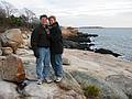 Dec 28, 2001 - On the Curtis estate, Manchester, Massachusetts.<br />Marc and Krista Frankenberry.
