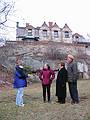 Dec 28, 2001 - On the Curtis estate, Manchester, Massachusetts.<br />Laila, Joyce, Baiba, and Ronnie in front of the Stone House.