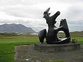 Aug 28, 2001 - Borg, Iceland.<br />Statue by smundur Sveinsson at Egill Skallagrimsson's farm site.