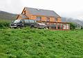 Aug 29, 2001 - At the Bjrk farm, Akureyri, Iceland.<br />Ptur's van and the house we stayed in.