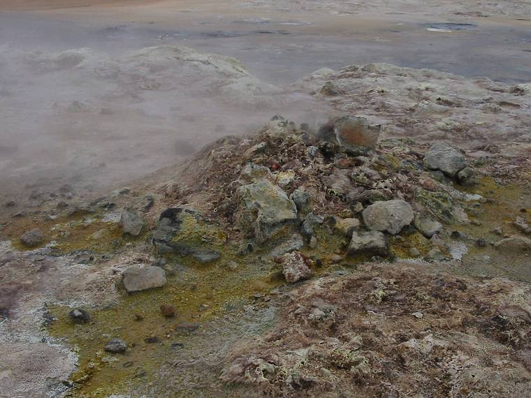 Aug 29, 2001 - Bjarnarflagssto geothermal area 3 km east of Reykjahl, Iceland.