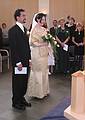 Aug 31, 2001 - Inga and Eric's wedding, Eskifjrur, Iceland.<br />Eric and Inga, with Benna and Kata behind.
