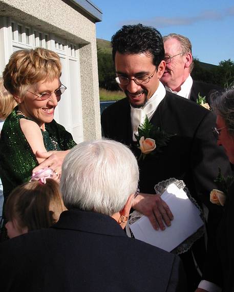 Aug 31, 2001 - Inga and Eric's wedding, Eskifjrur, Iceland.<br />Benna, Marie (Eric's grandmother) and Eric.