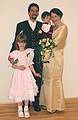 Aug 31, 2001 - Inga and Eric's wedding, Eskifjrur, Iceland.<br />Dagbjrt, Eric, Gujn, and Inga.