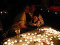 Aug 31, 2001 - Inga and Eric's wedding reception and Atli's 60th birthday celebration, Eskifjrur, Iceland.<br />Inga, Eric, and Gujn and many of the well-wishing candles.