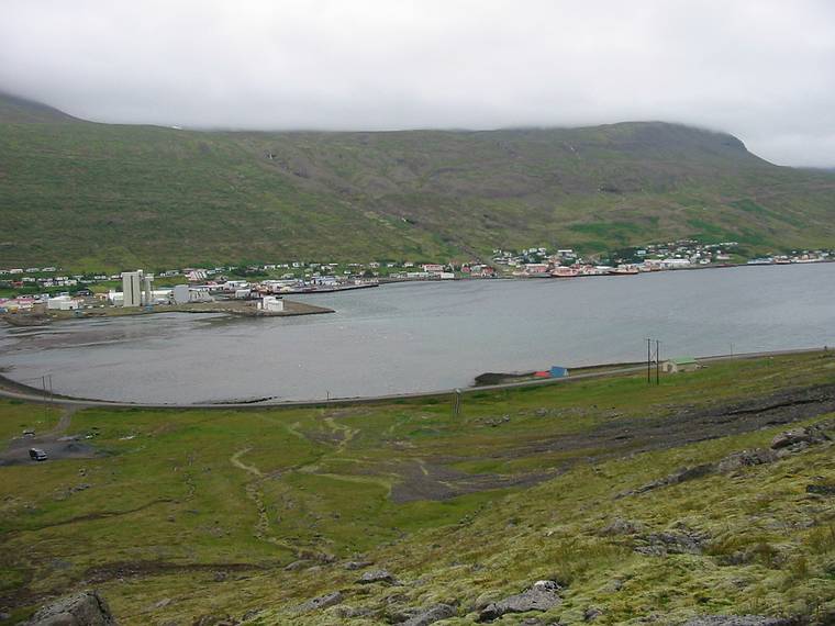 Sept 1, 2001 - Eskifjrur, Iceland.<br />2nd of four right to left shots of the fjord.