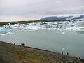 Sept 1, 2001 - At the shore of Jkulsrln (glacial river lagoon) at the foot of Breiamerkurjkull (a part of Vatnajkull)<br />3rd shot of a left to right scan.