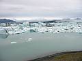 Sept 1, 2001 - At the shore of Jkulsrln (glacial river lagoon) at the foot of Breiamerkurjkull (a part of Vatnajkull)<br />5th shot of a left to right scan.