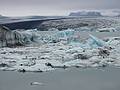 Sept 1, 2001 - At the shore of Jkulsrln (glacial river lagoon) at the foot of Breiamerkurjkull (a part of Vatnajkull).