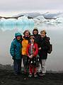 Sept 1, 2001 - At the shore of Jkulsrln (glacial river lagoon) at the foot of Breiamerkurjkull (a part of Vatnajkull).<br />Marie, Joyce, Dagbjrt, Melody, and Baiba.