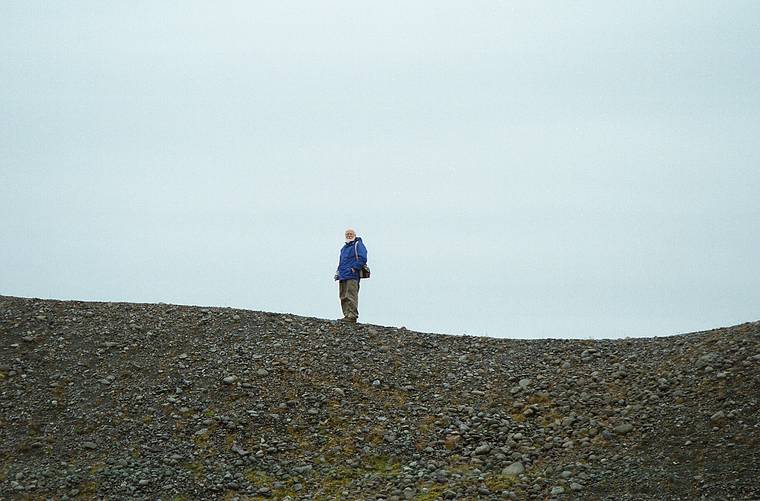 Sept 1, 2001 -Shore of the river Hrt (?) off Rt. 1, Iceland.<br />Egils (photo by Baiba Abrams).