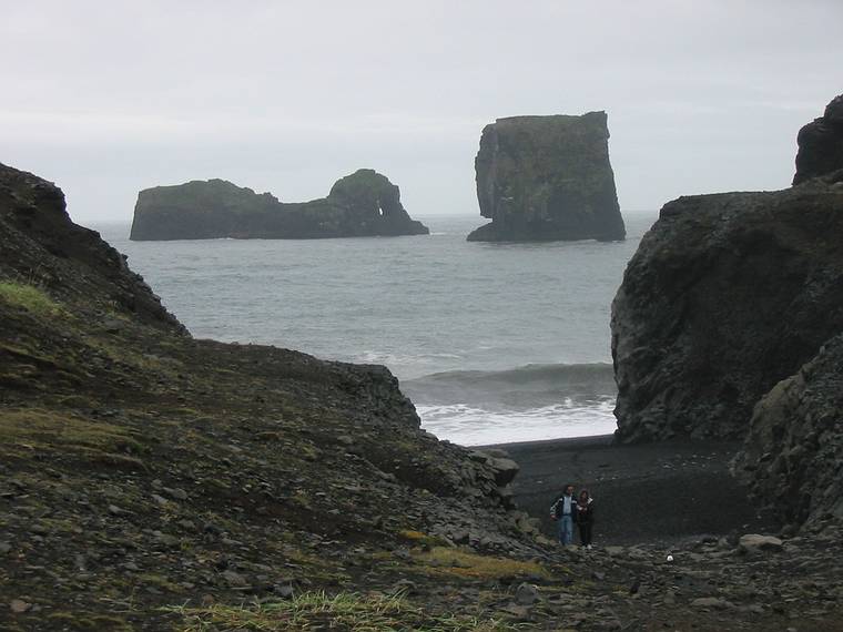 Sept 2, 2001 - Dyrhlaey, Iceland.<br />Carl and Holly.