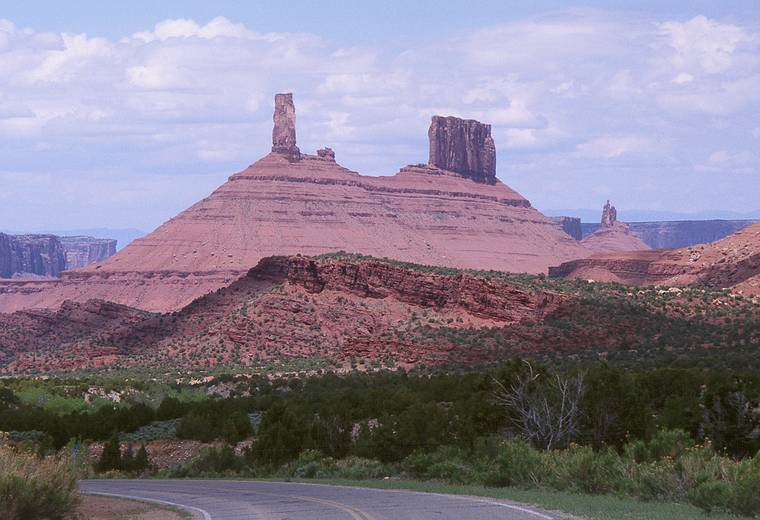 May 13, 2001 - Castle Valley Road off scenic highway Utah-128.<br />Castleton Tower.