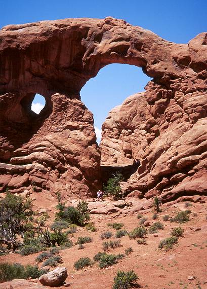 May 14, 2001 - Arches National Park, Utah.<br />The arch of Turret Arch at the Windows.