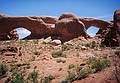 May 14, 2001 - Arches National Park, Utah.<br />North and South Windows from Turret Arch.
