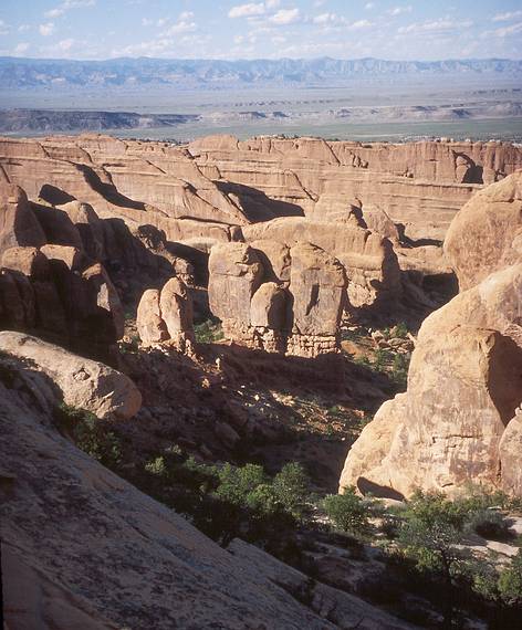 May 14, 2001 - Arches National Park, Utah.<br />Fins at Devils Garden.